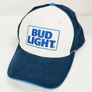 Bud Light Drink Hat Cap Adjustable Snapback White Blue Outdoors Workwear